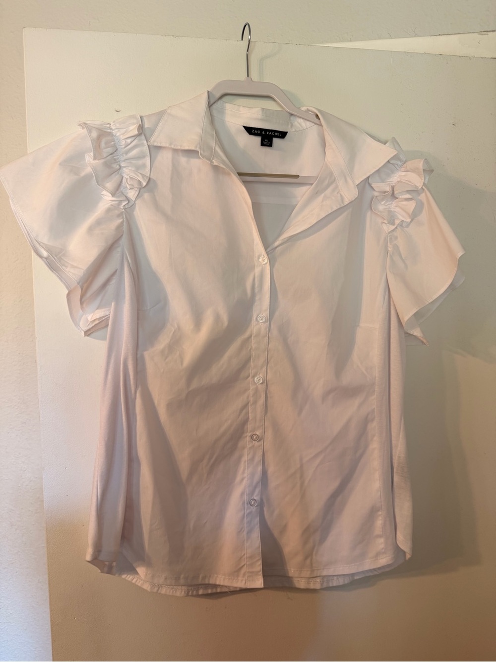 Zac & Rachel White Classic Button-Down Blouse